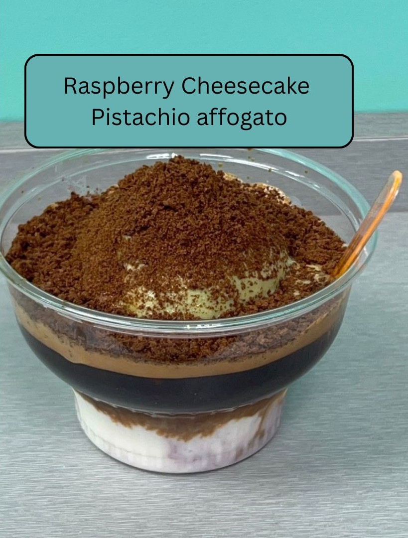 Raspberry Cheesecake Pistachio affogato